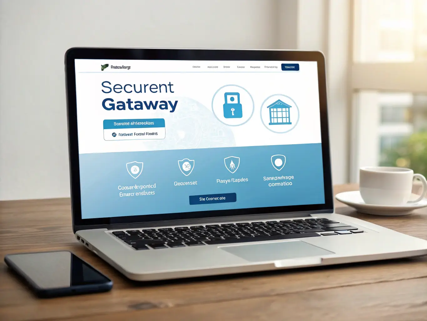 An image showing a secure payment gateway interface with encryption symbols, emphasizing security and reliability.