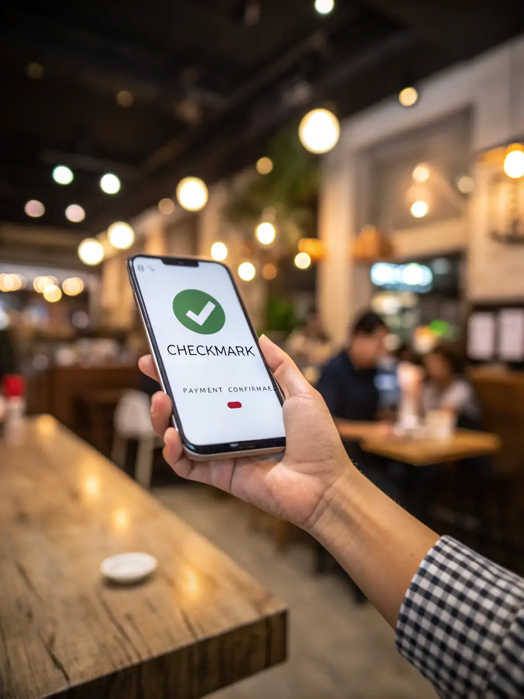 A close-up shot of a smartphone displaying a successful mobile payment transaction processed through Barbp.online, showcasing the platform's mobile payment capabilities.